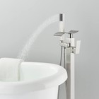 Freestanding Bathtub Faucet Tub Filler Floor Mount Brushed Nickel Indoor Spa Tub