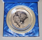 1971 Franklin Mint Under The Mistletoe By Norman Rockwell Sterling Silver Plate