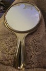 Vintage Silver-plated Handheld Vanity Mirror Featuring Ornate  Embossed Flower
