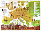     1977-5 May Celtic Europe 1977 National Geographic Map Poster Home School - A3