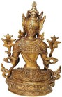 Tibetan Buddhist Goddess White Tara - Brass Statue - Color Natural Brass Color