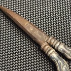 Antique Victorian Sterling Silver Handle Sewing Scissors Floral Pattern