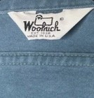 Vintage 60s 70s Woolrich Men   s Medium Blue Shacket Chore Jacket Button Shirt
