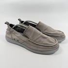 Crocs Walu Slip On Loafers Mens Gray Canvas 11270 Boat Shoes Size 12