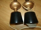 2 Vintage Black Wire  Metal Table Lamp Mid Century Modern Orb Atomic