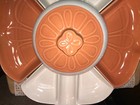Mcm Peach White L42 Usa Hor D oeuvre Appetizer Dishes Covered Dip New Lazy Susan