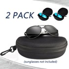 2pcs Eye Glasses Case Box Sunglasses Protector Hard Zipper Belt Clip Portable Us