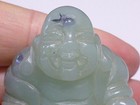 Vintage Carved Green Stone Jade   Buddha Figurine Prosperity Statue Chinese