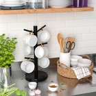 Wisuce Black Coffee Mug Tree  Updated Thick Bamboo Holder 