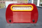 Vintage 1940s Art Deco Maroon   Yellow Fada Catalin Bakelite Antique Tube Radio