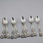12 Sterling Silver Tiffany   Co English King 1885 Demitasse Spoons