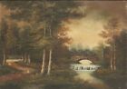 3 Vintage Or Antique Oil On Canvas Depicting Different Times Of Day Landscapes