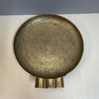 559-j India Embossed Brass Metal Round Vintage Cigar Ashtray Solid Brass Heavy 