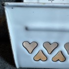 Allumettes   French Enamelware Tin  Red And Ivory Checks  Super Nice Condition 