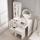 Vanity Table With 3 Color Lighted Mirror Makeup Dressing Desk W  Storage Cabinet