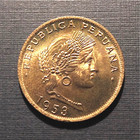 Peru-1953 Ad  20 Centavos- Nice Details  But  W  some Oxidation  Km 221 2b  Ths