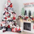 Cardinal Square Christmas Ornaments Set Of 6  Vintage Style Painted Metal