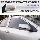 For 2009-2013 Toyota Corolla Side View Mirrors Folding Pair Silver Led 5 Pins