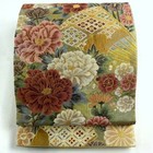 Japanese Kimono silk Fukuro Obi rokutu gold Thread foil  Camellia l14 2    4396