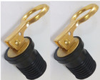 2 X 1  Drain Plug Rubber Brass Snap Flip Boat Hull Livewell Drain Plug