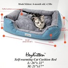 Heykitten Ultra Soft Cat Cushion Bed With Odor Removing Charcoal Bags For Ind   