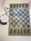 Vtg Folk Art Primitive Style Checkerboard Wooden Hand Painted 14x9