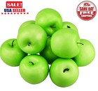12   Green Artificial Apples Fake Fruit Lifelike Apples Table Kitchen Decor Usa