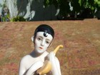 Vintage Art Deco Germany Girl With Mandolin Pincushion Half Doll