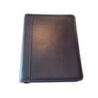 Franklin Quest 7 Ring Planner Organizer Binder Brown Top Grain Leather Zipper