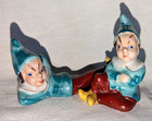 Vintage Christmas Set Of 2 Pixie Elf Figurine Japan Ceramic  f4 