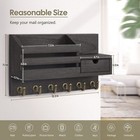 Key And Holder For Wall  Organizer Wall Mount With 6 Hooks And Storage Drawer   
