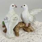 Vintage Lefton White Love Bird Doves Tree Branch Porcelain Figurine C1950 Taiwan