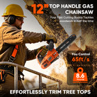 12   Gas Chainsaw Top-handle Wood Cutting Lightweight Petrol Saw 25 4cc 2-stroke