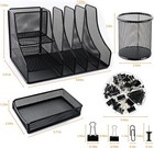 Metal Desk Organizer Caddy Desktop Accessories Storage For Home Office Supplies