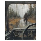 Sasquatch Bigfoot Art Print Vintage Hunting Fishing Cabin Wall Art Bigfoot Gift