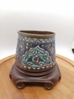 19th Century Middle Eastern Copper Enamel Islamic Art Flower Bowl cup 