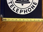 Vintage Bell System Public Telephone 11    Porcelain Double Sided Flange Sign