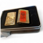 Korean War Veterans Brass 2 Zippo Lighter Set New Unfired In Box 1996