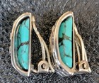 Vintage 925 Sterling Silver And Turquoise Earrings