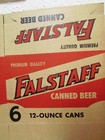 Vintage Falstaff 6 Pack Cardboard Beer Can Holder  New Old Stock Flat Container