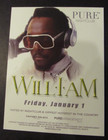2010 New Years Day Will i am Promo Flyer Card 6 x4  Pure Nightclub Las Vegas Rap