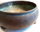 Antique Imperial Russian Brass Bowl S K Ivanov Cyrillic Mark Paw Feet