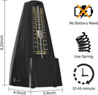 Aodsk Mechanical Metronome Black Universal Metronome For Piano Guitar Violin Dru