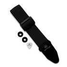 Adjustable Guitar Strap 2  Black For Electric acoustic W  Pick   Locks