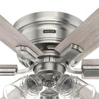 Hunter Fan 52 Inch Brushed Nickel Indoor Ceiling Fan With Pull Chain And Light