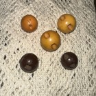 Vtg Bakelite Ball Buttons Lot 5 Butterscotch Chocolate Brown Orb Beads 1930s 30s