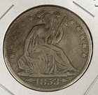 1853 Arrows And Rays Seated Liberty Half Dollar Fine Details Beautiful Coin