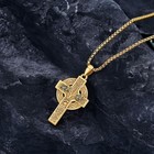 Celtic 14k Gold Plated Cross Necklace Sterling Silver Irish Tree Of Life Pendant