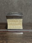 Decorative Tissue Box Cover Silver Tone Cream Pearl 5x6 In