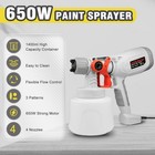 Paint Sprayer 650w Hvlp Electric Spray Gun With 3 Nozzles And 3 Patterns  1400ml